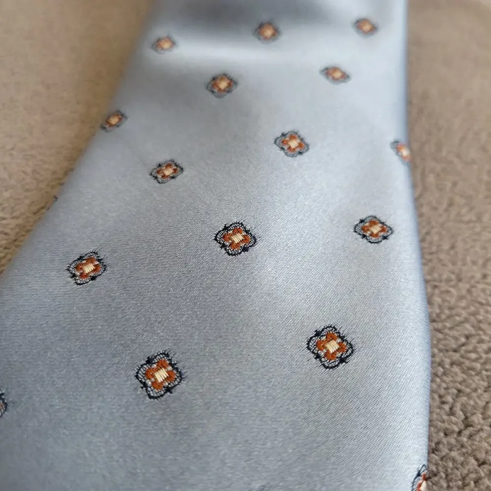 VINTAGE‎ JOHN FREDERICS Tie One Size Blue Red Florals Union Made RN18240